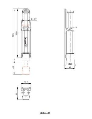 Dveřní stavěč 179mm, stříbrný  (3065.00.315)