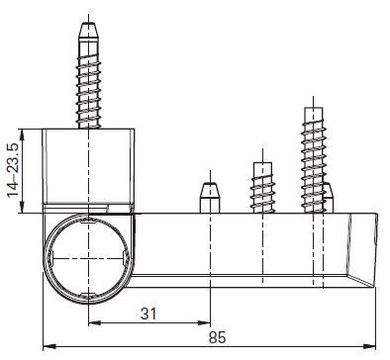 Dveřní závěs PS 23 17-20,5, bronz RAL 1036  (492524)
