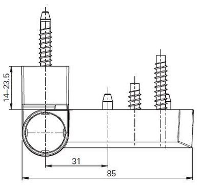 Dveřní závěs PS 23 20-23,5 085-31, bronz RAL 1036  (492565)