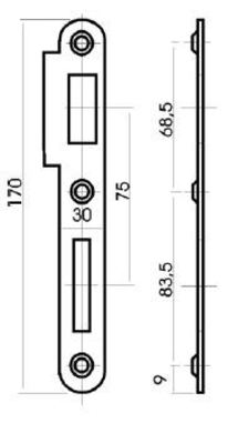 Protiplech rovný L/72 (bílý Zn)  (4FA54214.1)
