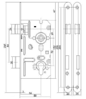 Zámek stavební vložkový V8072/55 P  (4FN17721.1)