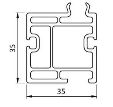 Podkladový profil PVC, 35 mm, 6m, bílý  (550007)