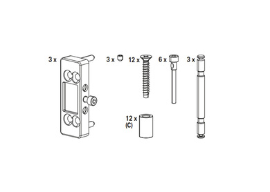 Patio Fold upevnění závěsu pro osu šroubu 40/50 mm, kolík 25 mm  (733491)