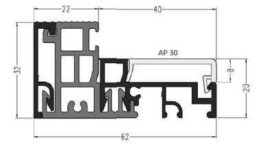 Hliníkový práh stříbrný šířka 62mm ATD32  (ATD32/62/40Z)