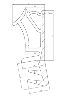 Těsnění pro vchodové dveře SH115  (ES000077)