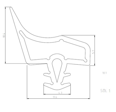 Těsnění pro interiérové dveře SOL1  (ES000110)