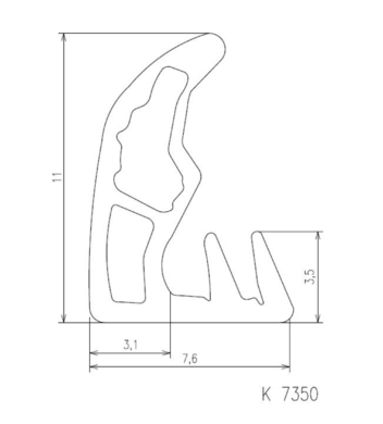 Přídavné těsnění hnědé (mahagon)  (K7350H)
