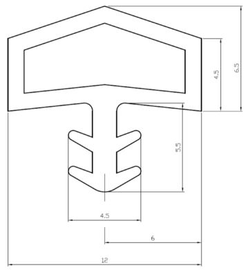 Těsnění pro interierové dveře tmavě hnědé  (L8001TH)