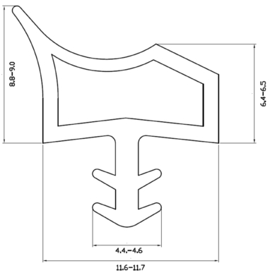Těsnění pro interierové dveře AC tmavě hnědé 4/5x8  (L8002TH)