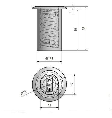 Protikus zástrče s pružinou stříbrný  (W016960004)