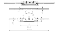 Rozvorový mechanismus zinkovaný s tyčemi 1300mm